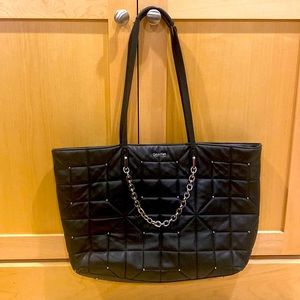 Calvin Klein Black Tote with Silver Chain